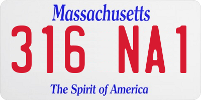 MA license plate 316NA1