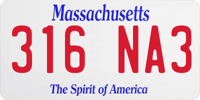 MA license plate 316NA3
