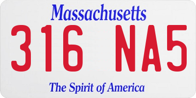 MA license plate 316NA5
