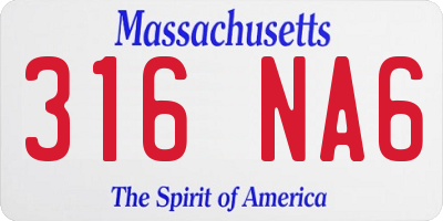 MA license plate 316NA6