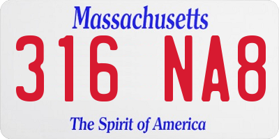 MA license plate 316NA8