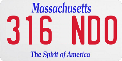 MA license plate 316ND0