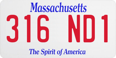 MA license plate 316ND1