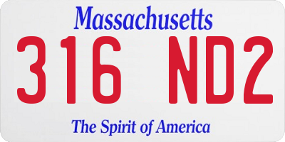 MA license plate 316ND2