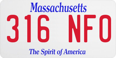 MA license plate 316NF0