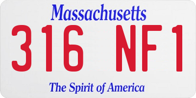 MA license plate 316NF1