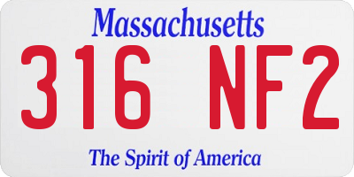 MA license plate 316NF2