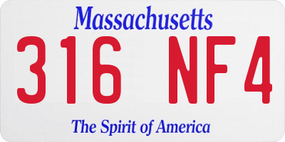 MA license plate 316NF4