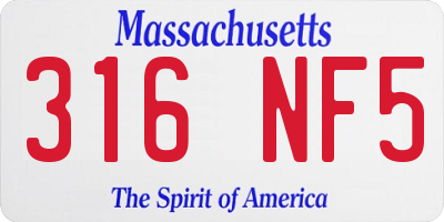 MA license plate 316NF5