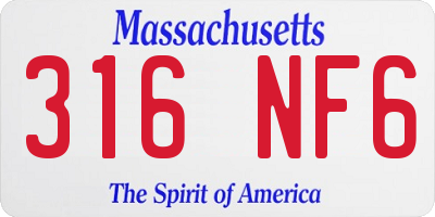 MA license plate 316NF6