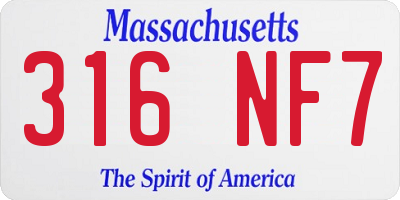MA license plate 316NF7