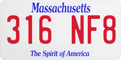 MA license plate 316NF8