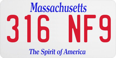 MA license plate 316NF9
