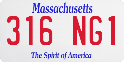 MA license plate 316NG1