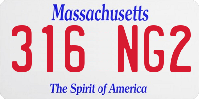 MA license plate 316NG2