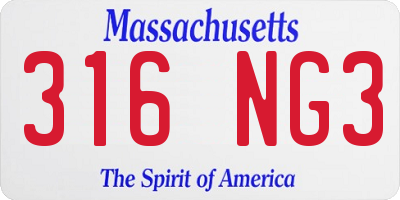 MA license plate 316NG3