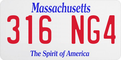 MA license plate 316NG4