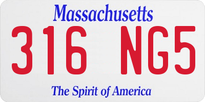 MA license plate 316NG5