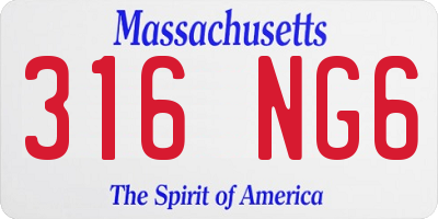 MA license plate 316NG6