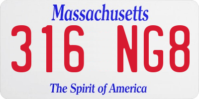 MA license plate 316NG8