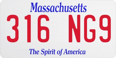 MA license plate 316NG9