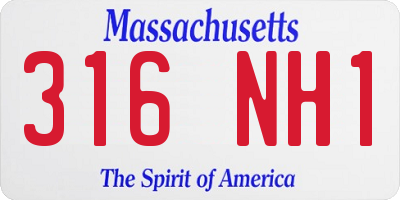 MA license plate 316NH1
