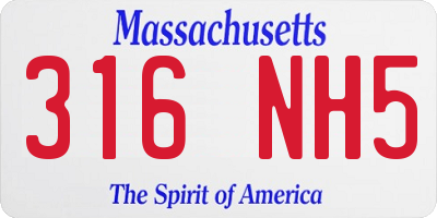 MA license plate 316NH5