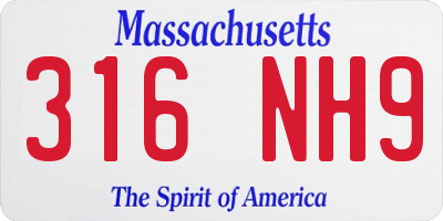 MA license plate 316NH9