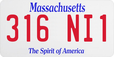MA license plate 316NI1