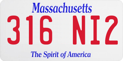 MA license plate 316NI2