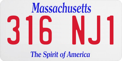 MA license plate 316NJ1