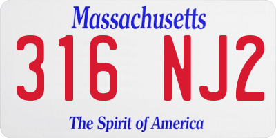 MA license plate 316NJ2