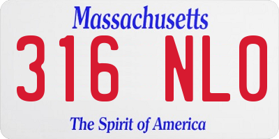 MA license plate 316NL0