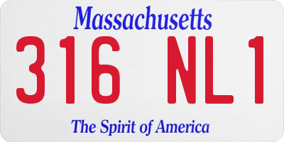 MA license plate 316NL1