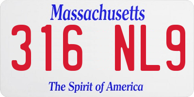 MA license plate 316NL9