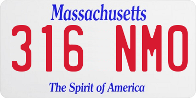 MA license plate 316NM0