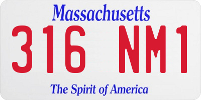 MA license plate 316NM1