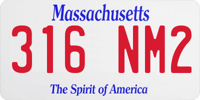 MA license plate 316NM2