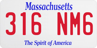 MA license plate 316NM6