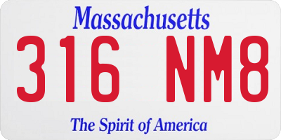 MA license plate 316NM8