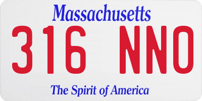MA license plate 316NN0