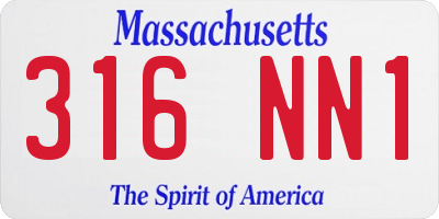 MA license plate 316NN1