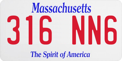 MA license plate 316NN6