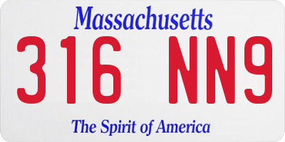 MA license plate 316NN9