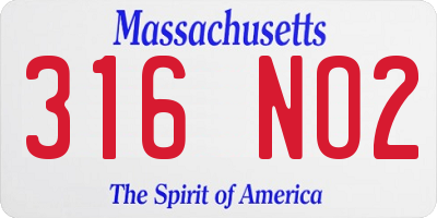 MA license plate 316NO2
