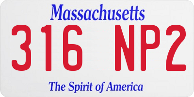 MA license plate 316NP2