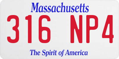 MA license plate 316NP4