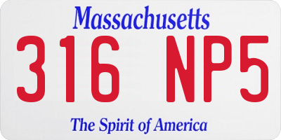 MA license plate 316NP5