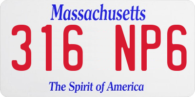 MA license plate 316NP6