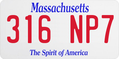 MA license plate 316NP7